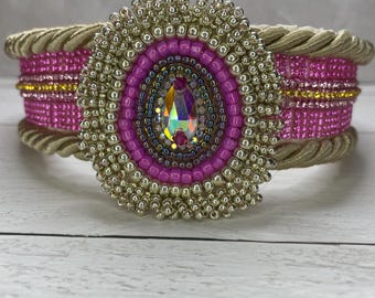 Collar Gold & Pink Designer Dog Collar