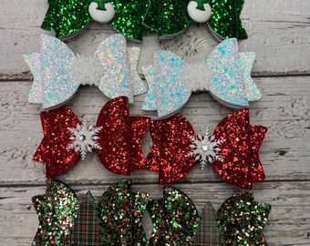 Bow Designer Dog Bows Winter Set of 2