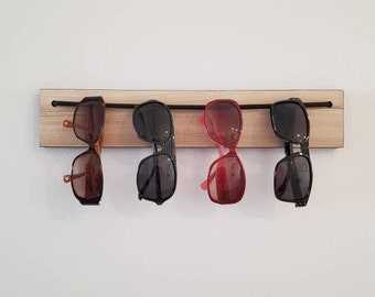 Wall Mount Sunglass Rack: Holds 7 Glasses, Dorm Room Decor