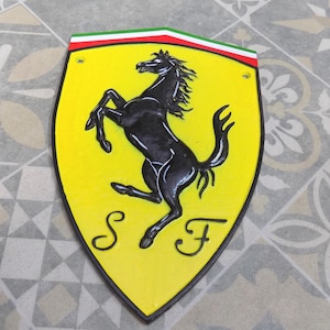 FERRARI Heavy 5 Colour Cast Iron &quot; Advertising Sign