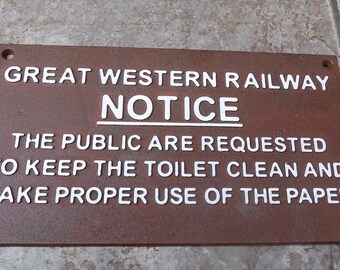 METAL SIGN GREAT WESTERN RAILWAY CLEANING /& MAINTENANCE