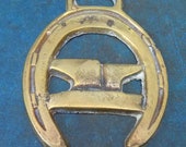 Rare vintage HORSE BRASS Blacksmiths Anvil Hammer Horseshoe Design Made in England