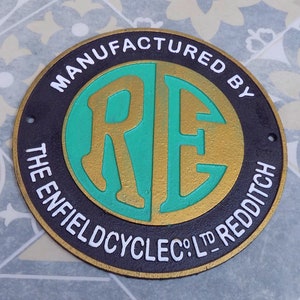 ROYAL ENFIELD Schweres Gusseisen Schild Motorrad- und Fahrradhändler Werbeschild