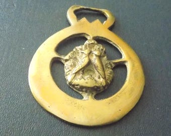 Vintage HORSE BRASS Love Birds Design Made in England