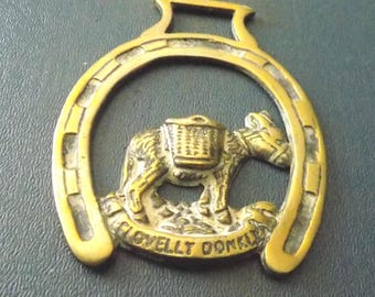 Rare cast antique HORSE BRASS Clovelly Donkey style Design