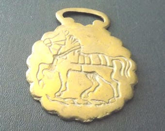 Antique Victorian cast HORSE BRASS 19th c Intaglio Design