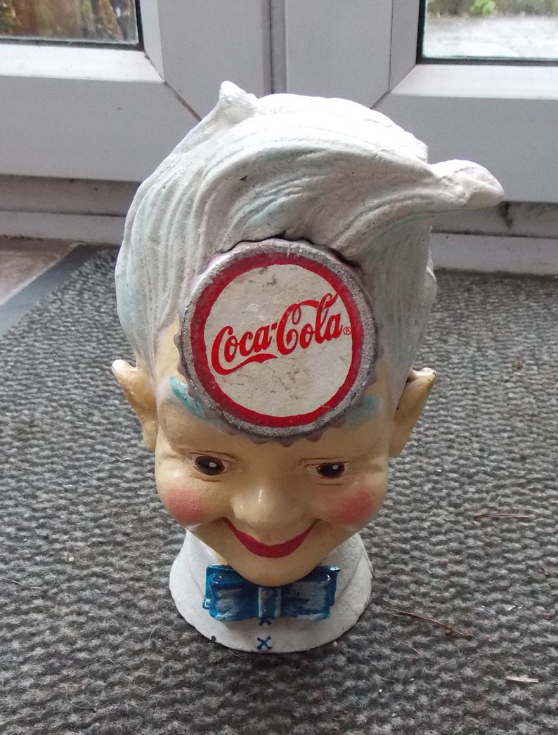 Superb Hand painted Cast Iron Coca Cola SPRITE BOY Money Box