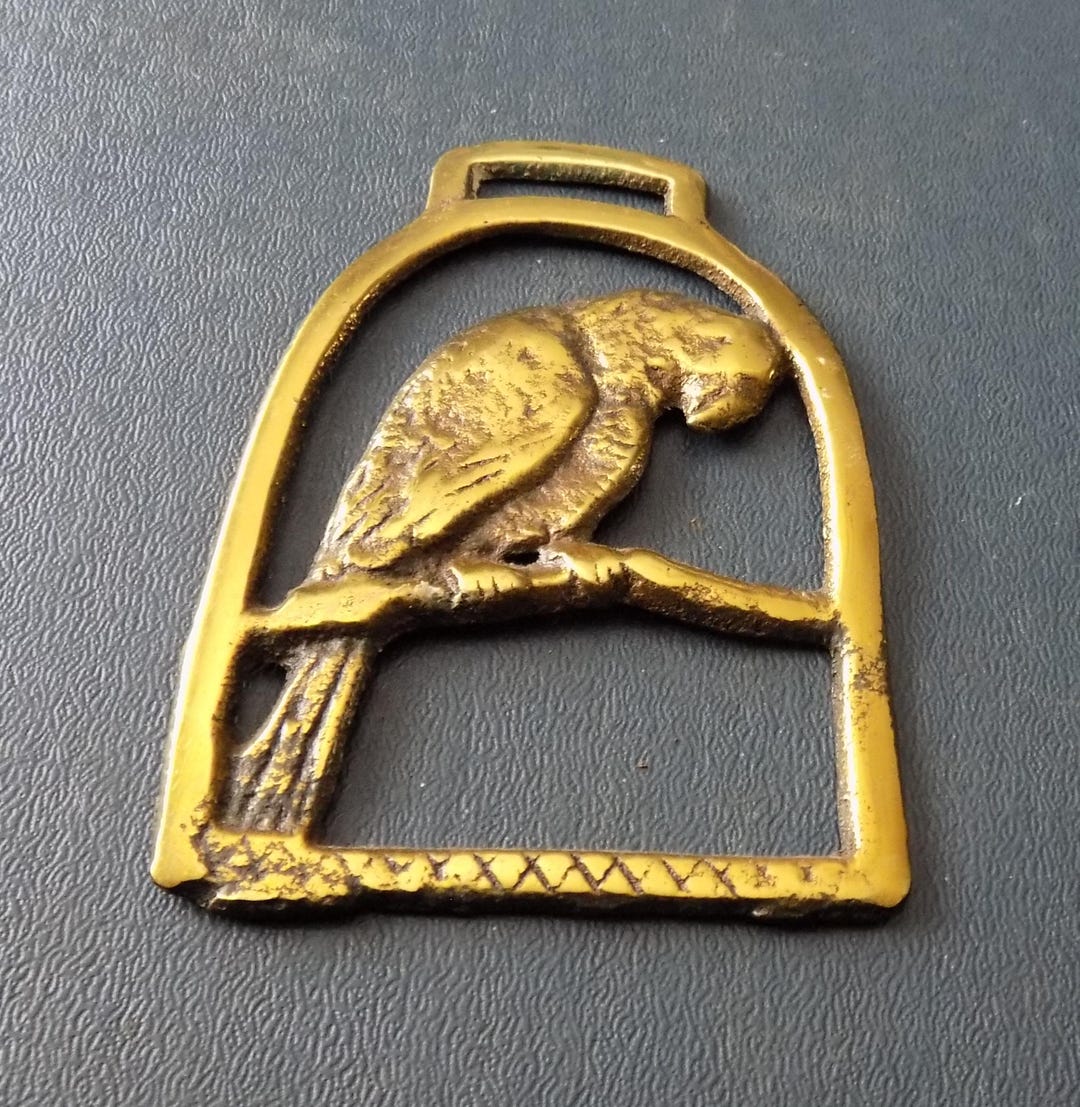 Image result for Vintage HORSE BRASS PARROT on Perch Design Made in England - Etsy