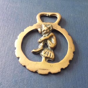 Antiker seltener Guss Typ HORSE BRASS Cornwall oder Devon Pixie Piskey Design