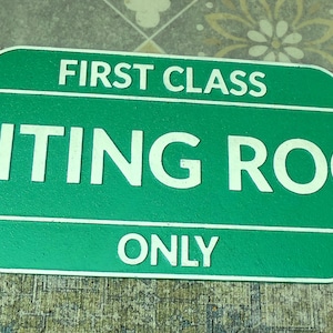 Large Cast iron Railway Sign " Waiting Room First Class Only " 2 feet or 60cm Long