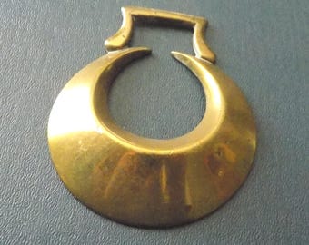 HORSE BRASS CRESCENT Moon design Folk Art cast Antique Victorian Romany Gipsy origin