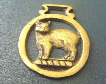 Manx Cat HORSE BRASS Isle of Man vintage Design Made in England