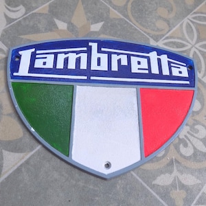 LAMBRETTA SCOOTERS Heavy Cast Iron Colour Advertising Sign