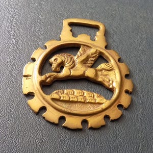 Rare vintage HORSE BRASS Pegasus the Winged Horse Style Design Made in England