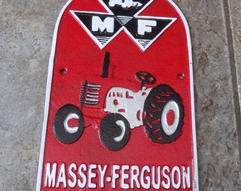 MASSEY FERGUSON TRACTOR Heavy Cast Iron Sign Colour Advertising Sign 12" or 30cm tall