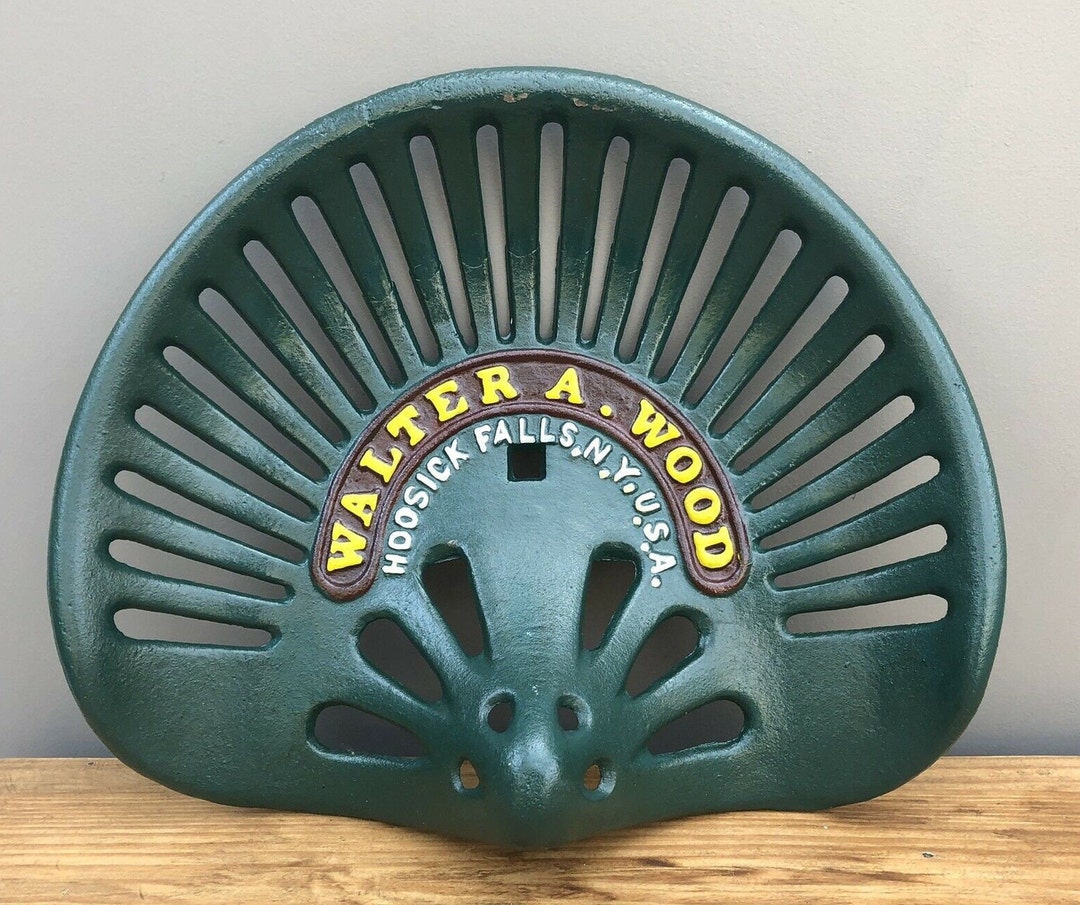 TRACTOR SEAT Cast Iron Walter A Wood Hoosick Falls N.Y USA Heavy Hand