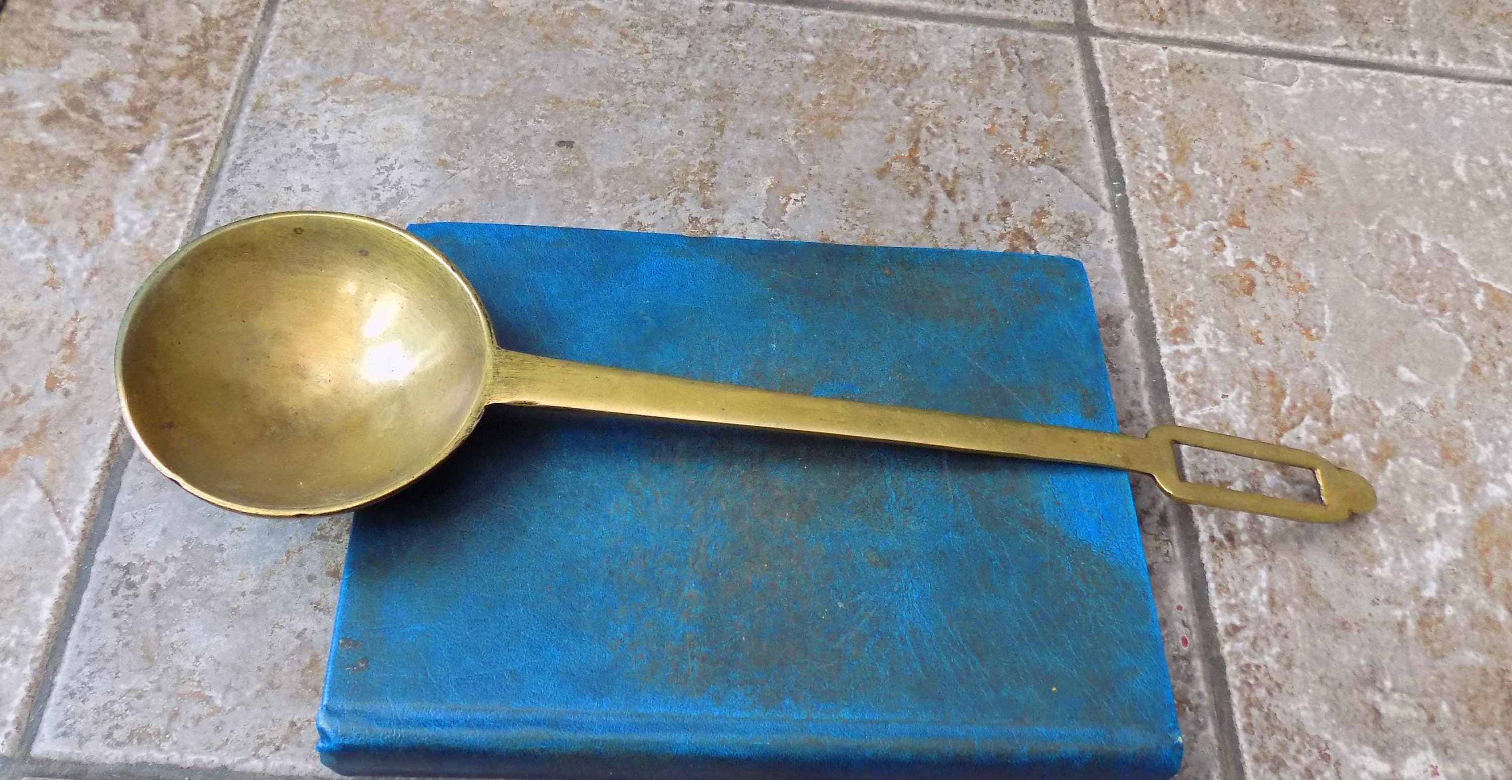 Large heavy antique Victorian Brass Kitchen Ladle circa Etsy