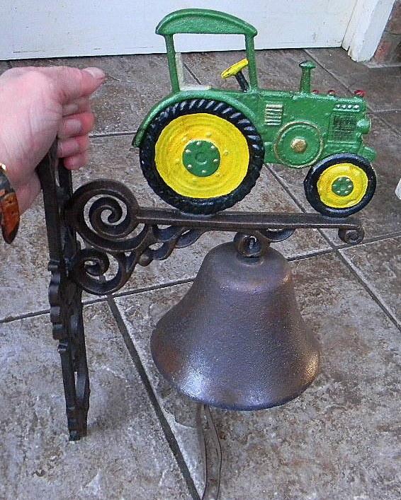 JOHN DEERE Green Tractor BELL Heavy Cast Iron Bell Wall Fence Mounting Loud Etsy