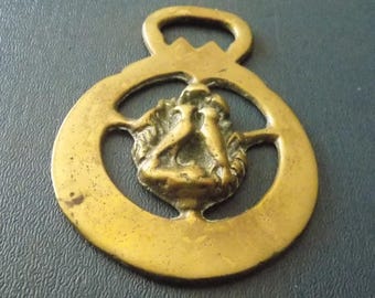 Vintage HORSE BRASS Love Birds Design Made in England