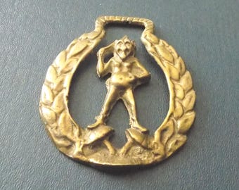Vintage HORSE BRASS Cornwall or Devon Pixie Piskey Design Made in England