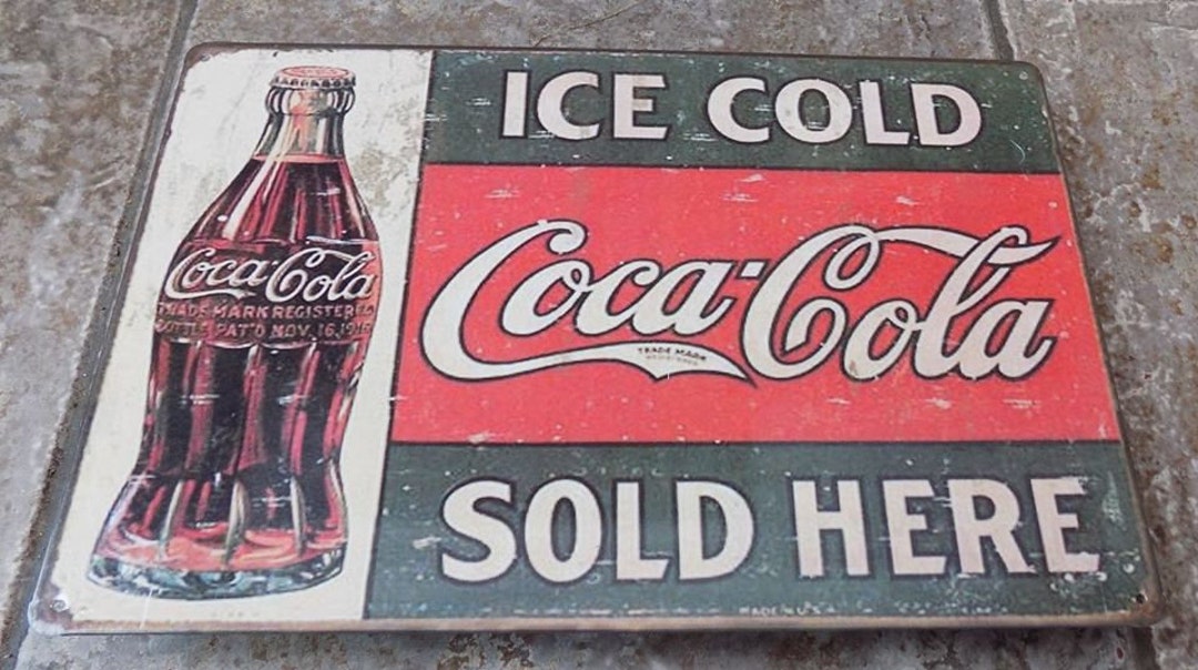 Ice Cold COCA COLA Sold Here Metal Decorative Garage Sign - Etsy