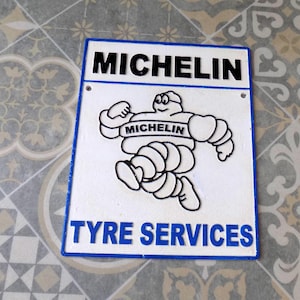 MICHELIN TYRE SERVICES Heavy Cast Iron Michelin Man Advertising Sign or Plaque