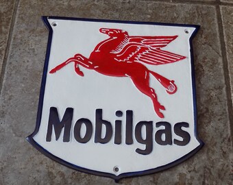 Mobigas Marine Oil Mobiloil gasoline racing vintage Style advertising sign 