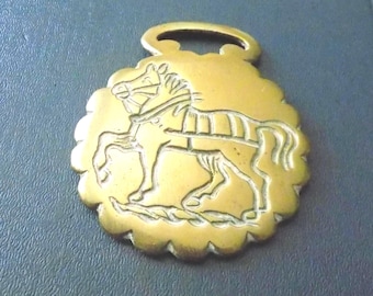 Antique Victorian cast HORSE BRASS 19th c Intaglio Design