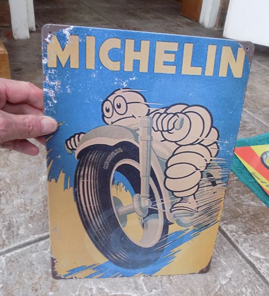 Michelin Motorbike Retro Metal Wall Plaque Art Vintage Advertising Sign man cave Michelin Motorbike Retro Metal Wall Plaque Art Vintage Advertising Sign man cave