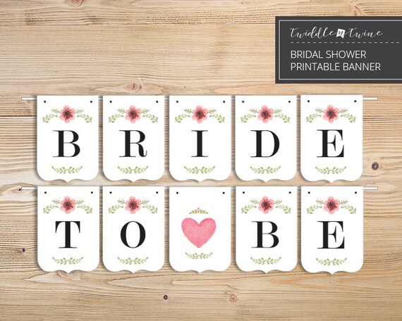 Bridal Shower Printable PDF Banner Magnolia Floral Frame | Etsy