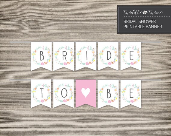 Bridal Shower Printable Banner Floral Frame DIY FF01 | Etsy