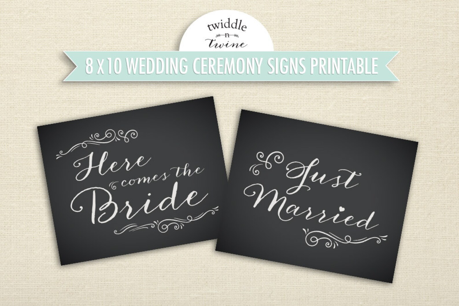 Chalkboard Themed Wedding Ceremony Printable Signs - 8x10 - DIY - Set ...