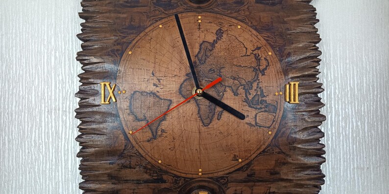 Wall Clock . Ancient World Map - Etsy