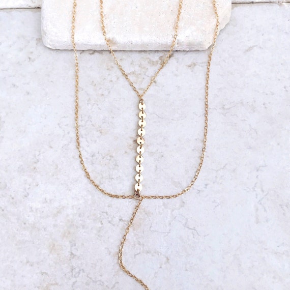 Lariat Y Necklace Gold Delicate Necklace Lariat Necklace | Etsy