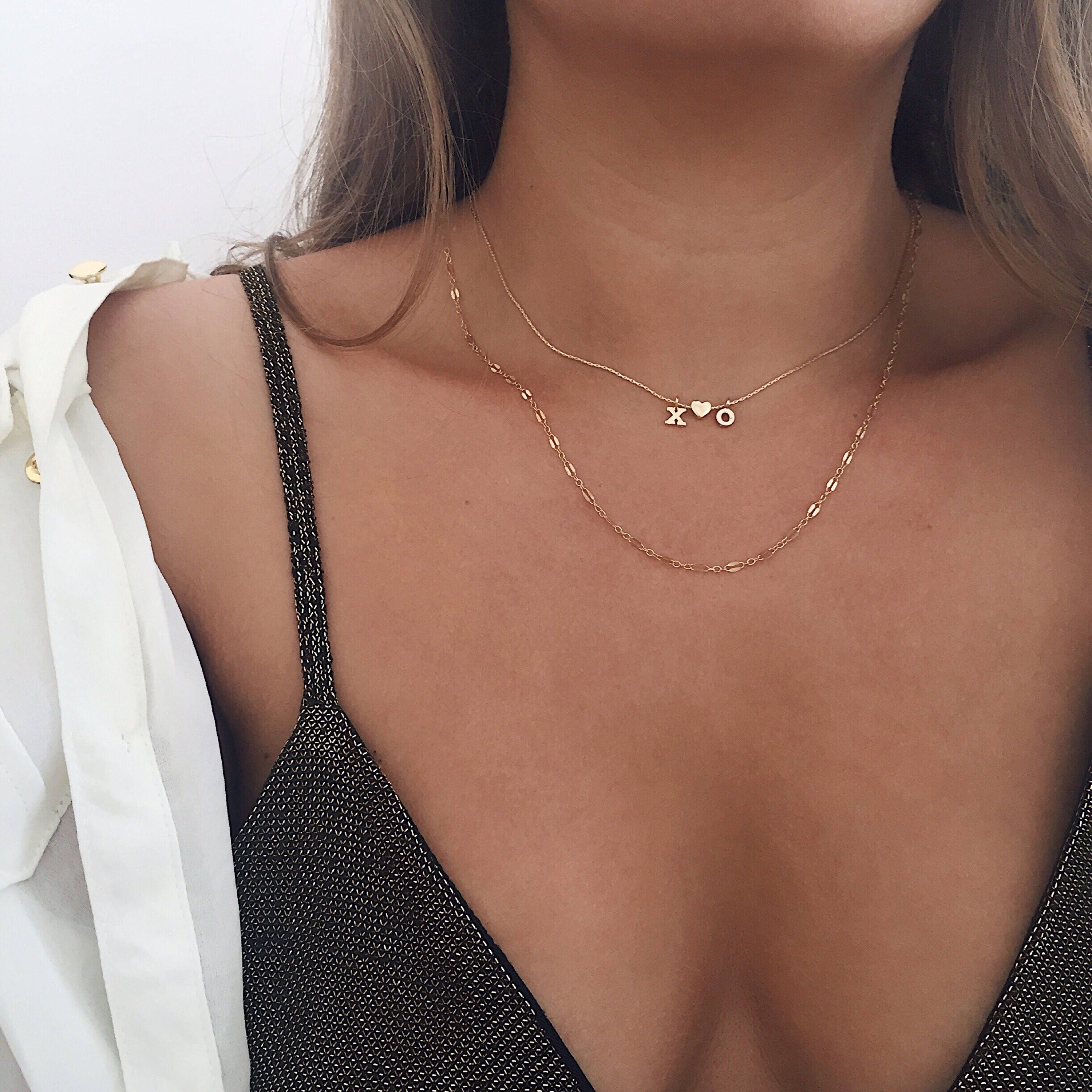 XO Necklace Custom Initial Letters 