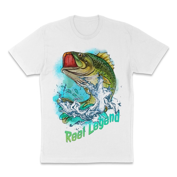 Reel Legend Bass Fishing T-shirt, Soft Custom Sublimation Graphic Tee,  Outdoors Nature -  Canada