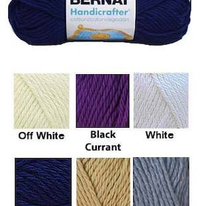 Bernat HANDICRAFTER Cotton Yarn 1.75 Oz 84 Yds Choose Color 