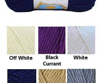 25 PERCENT OFF SALE    Yarn - Bernat Handicrafter Cotton - Blackcurrant or Jute