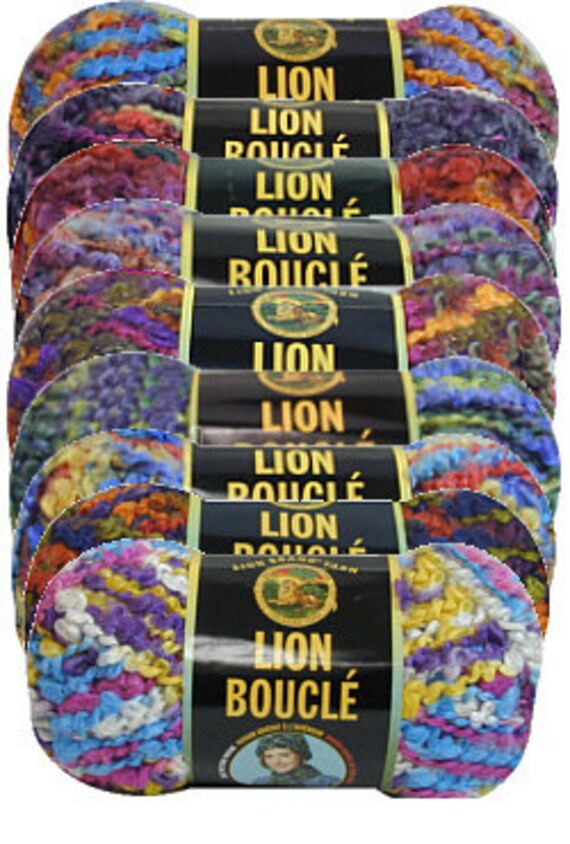 Yarn Lion Brand Boucle Gelato Snow Cone Licorice Tutti Fruitti Or Hard Candies