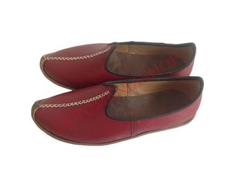 Handmade Ottoman Sandals,Turkish Leather Shoes, Handmade Unisex Adult Shoes,Flat Bottom Slip on Mid Century Shoes,Earthing Leather Shoes