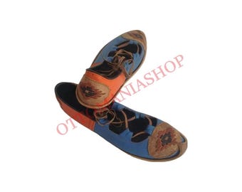 Mid Century Shoes,Historical Sandals, Mediavel Syle Unisex Adult Size Leather Handmade Turkish Ottoman Yemeni  Shoes Sandals