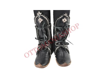 Mediaval Period Handmade Adult Unisex Leather Turkish Ottoman Custom Made Custom Fit Shoes and Boots, Historical Boots Shoes, Handmade Shoes
