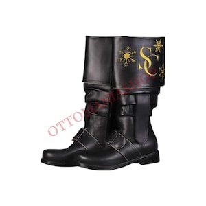 HandmadeSoulful Santa Maurice Boots,Santa Suit,Chrismas Costume,Santa Claus Boot,Santa Boot Leather Handmade Boots,Leather Custom Made Boot