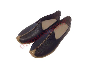 Handmade Leather  Historical Sandal,Handmade Turkish Yemeni,Leather Loafer Sandal,Unisex Shoes,Handmade Sandal,Earthing Shoes,Goblin Shoes