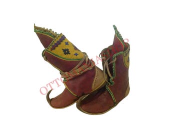 Medieval Boots,Historical Shoes, Ottoman Shoe,Turkish Yemeni,Fairy Boot-Elven Boot Medieval Period Handmade Shoes,Goblin Leather Unisex Boot