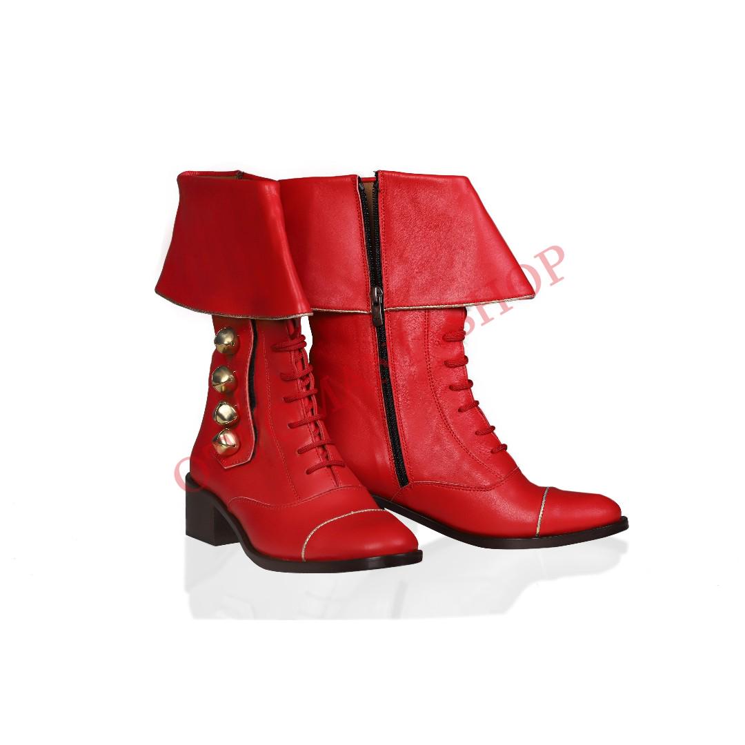 Handmade Leather Mrs. Claus Boots, Christmas Costume - Etsy