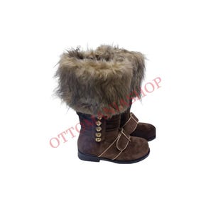 Handmade Santa Claus Boot,Nubuck Leather Boots,Santa Suit,Chrismas Costume,Santa Boots, Leather Handmade Boots,Leather Custom Made Boot,Boot