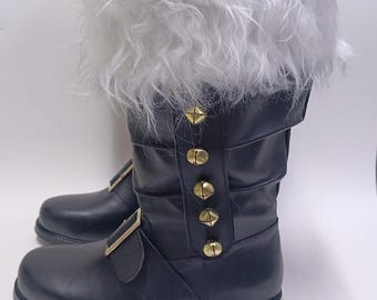 Handmade Santa Claus Boot,nubuck Leather Boots,santa Suit,chrismas