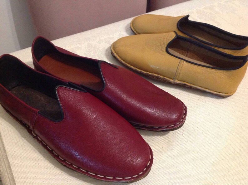 Handmade Leather Shoe Medieval Period Handmade Unisex Adult and Kids Leather Shoes,Custom Made Shoes,Turkish Ottoman Flat Shoes Yemeni