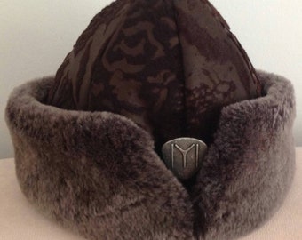 Clearance Handmade Faux Fur Hat,Mid Century Hat,Medieval Hat,Handmade Hat,Turkish Hat,Unisex Hat,Anatolian Hats,Leather Hats,Winter hat